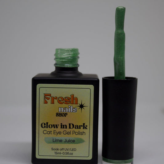 Lime Juice Glow In Dark Cat Eye  Gel Polish