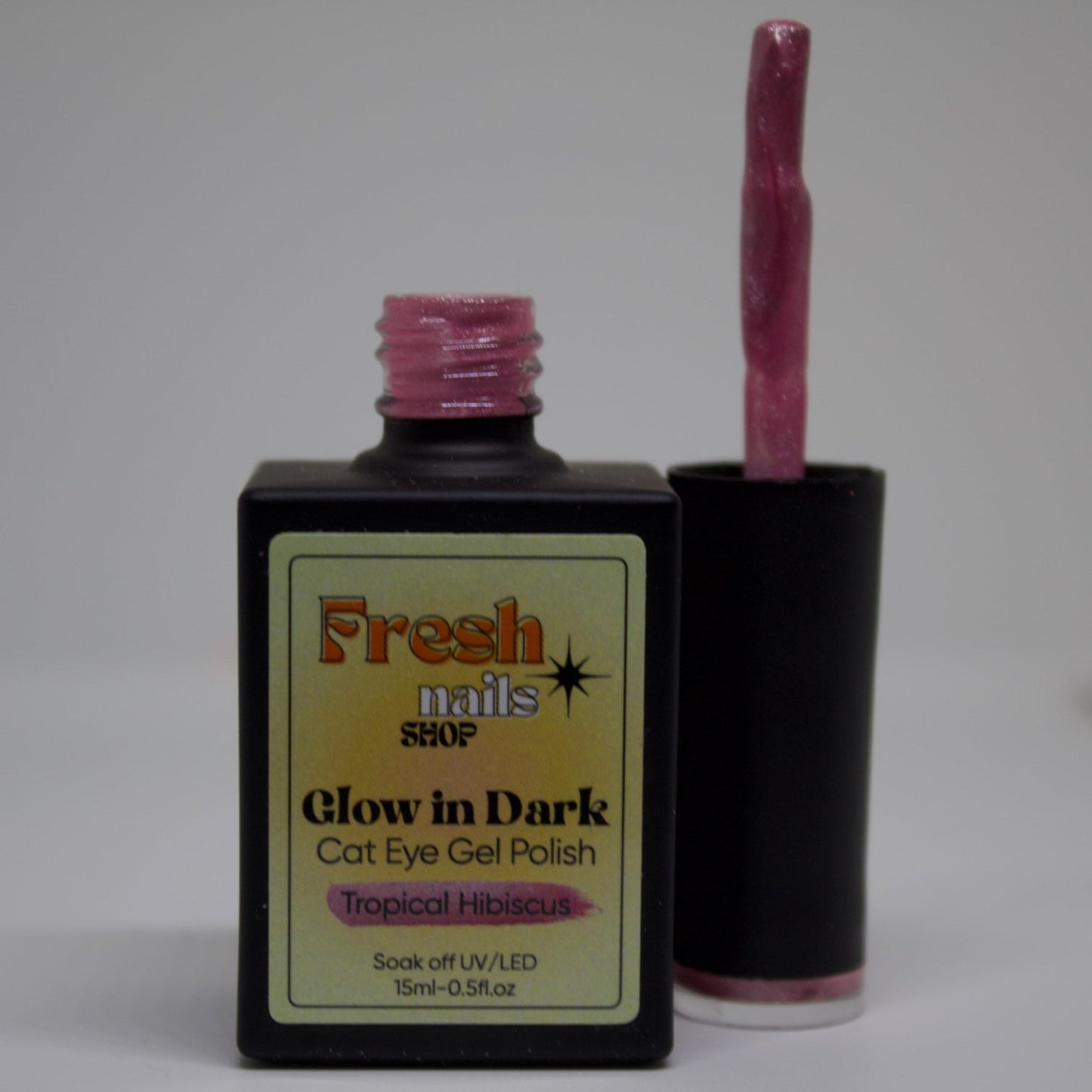 Tropical Hibiscus Glow In Dark Cat Eye  Gel Polish